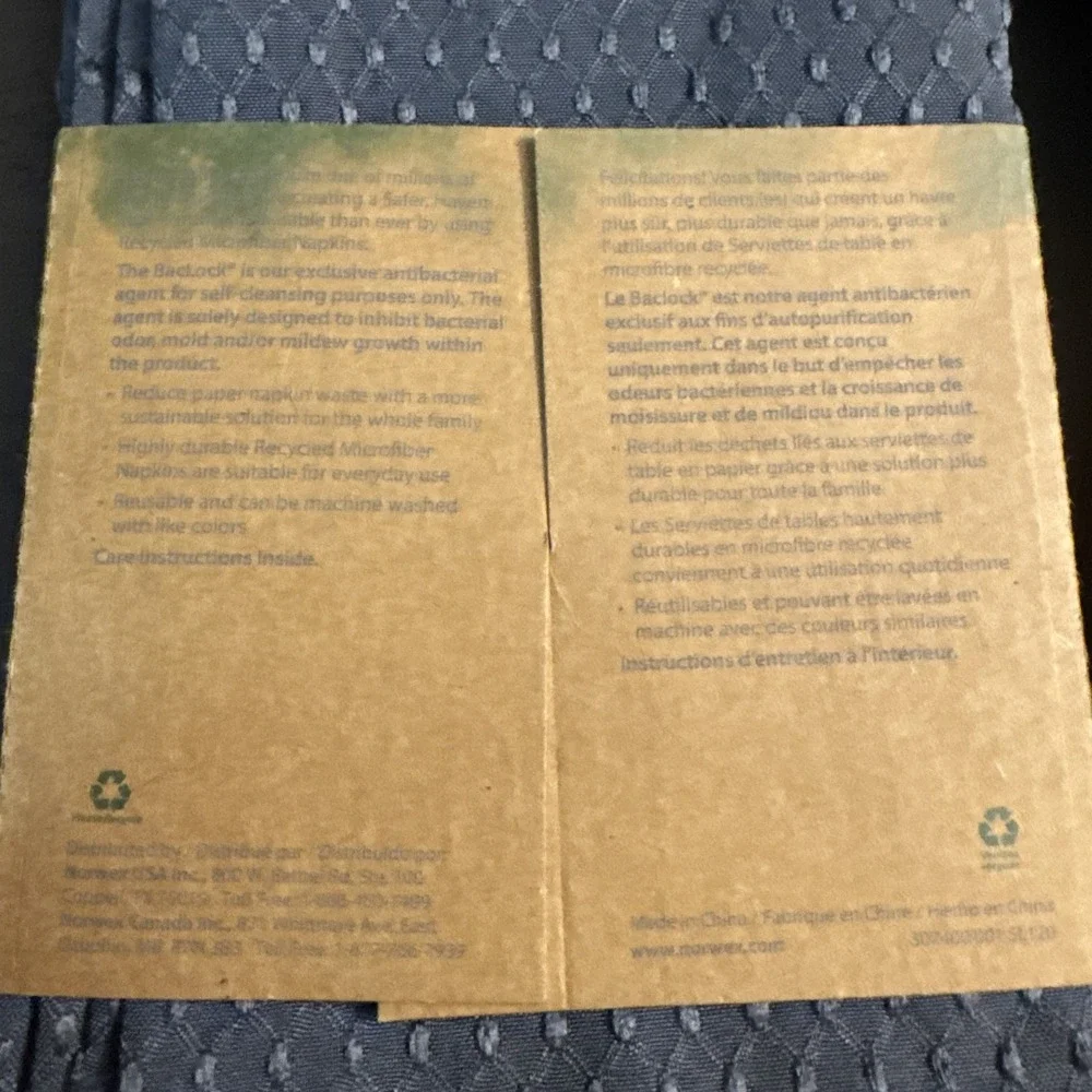 Norwex Counter Cloth Napkins 2  Set of 4 New In Package Gray 8 Total